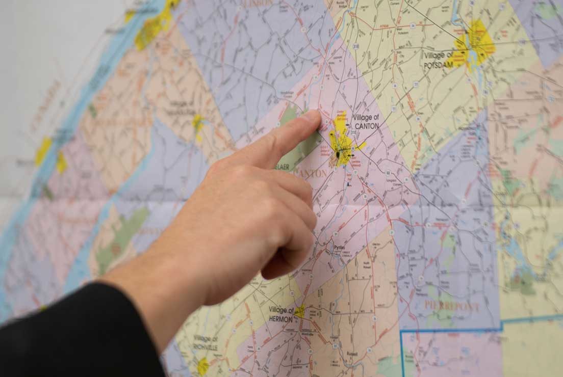 Pointing on a map